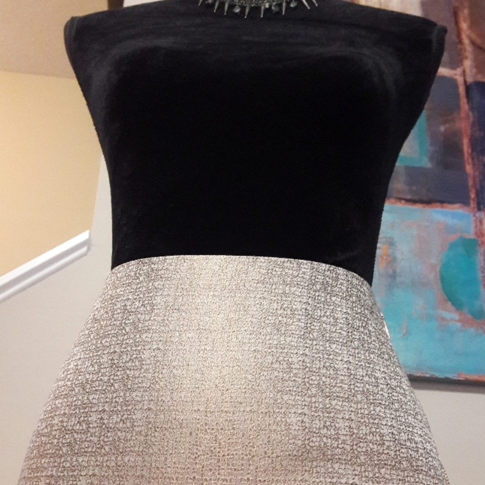 Ann Taylor/ Metallic Gold/ Pencil Skirt - Picture 3 of 7